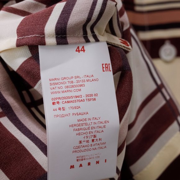 Marni Cream Plaid Silk Blouse - Picture 11 of 13